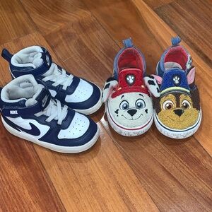 Nike Navy and White Kids High-Top Sneakers bundle toddler boys size 7/8